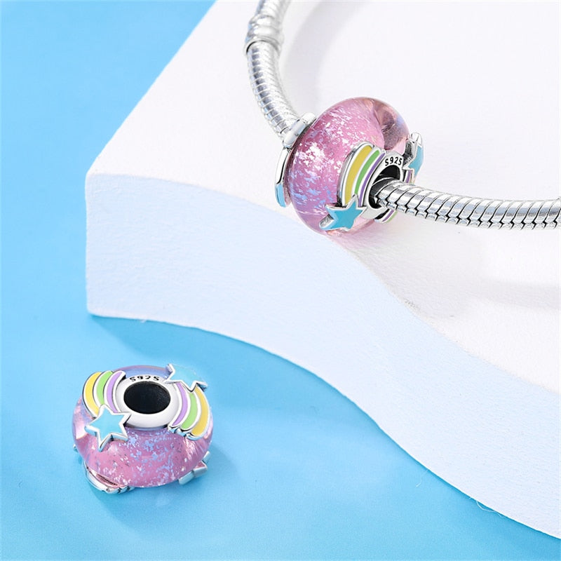 Berloque Murano Arco-Iris - Prata 925